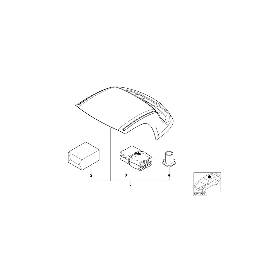 Genuine BMW 61108400220 E36 Adapter Tubing F Hardtop Support (Inc. Z3)