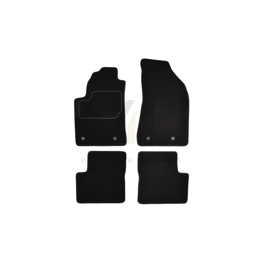 CUSTOPOL Tailored FIA60C Floor mat set Textile, Front and Rear, Quantity: 4, Black