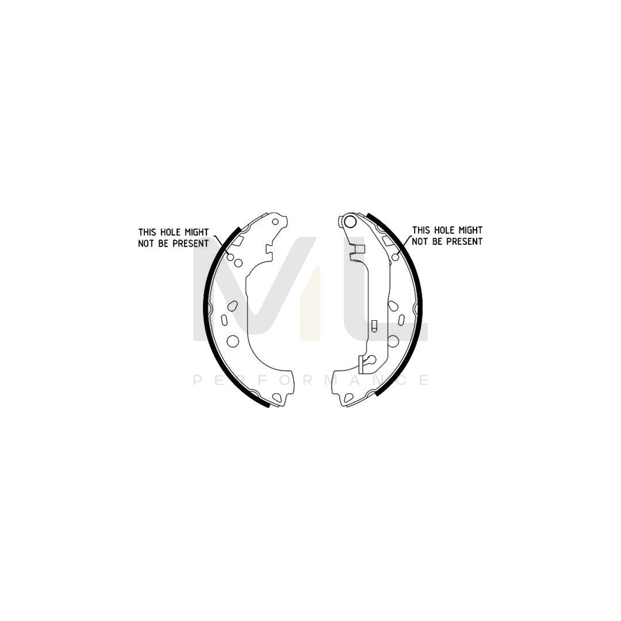 HELLA 8DB 355 002-731 Brake Shoe Set with handbrake lever | ML Performance Car Parts