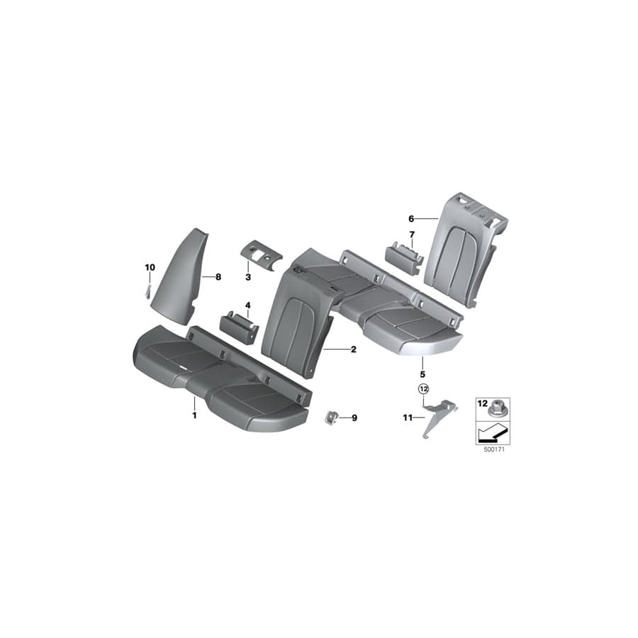 Genuine BMW 52207457919 F40 F44 Backrest Upholstery (Inc. 116d, 228iX & 220d)