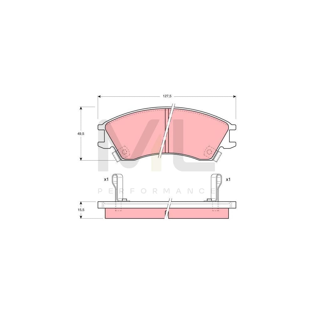 TRW Gdb992 Brake Pad Set For Subaru Justy I (Kad) With Acoustic Wear Warning