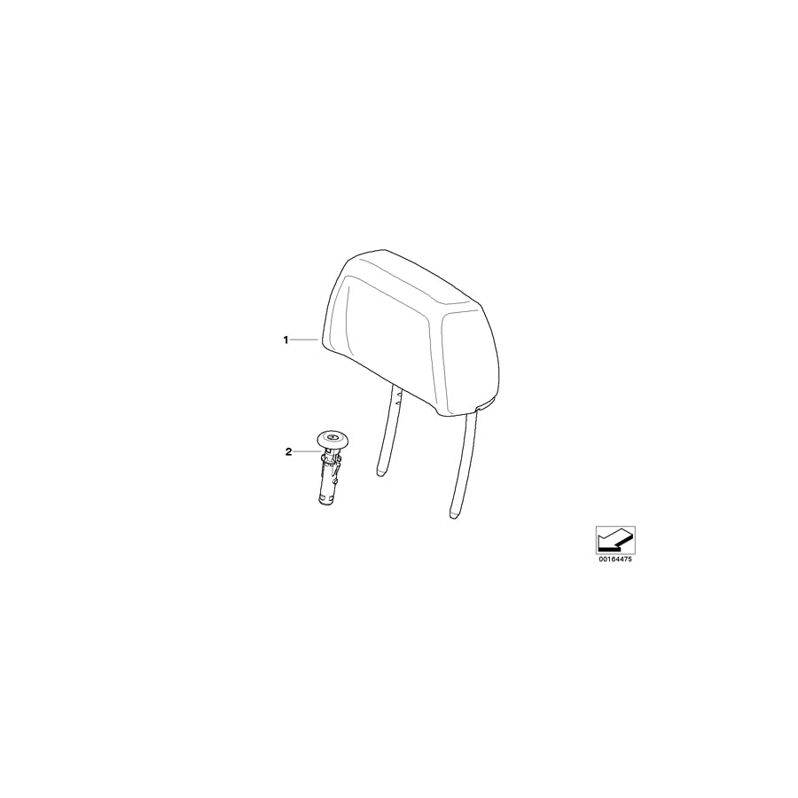 Genuine BMW 52109149799 E82 E88 Headrest Imitation Leather SCHWARZ (Inc. 118d, 125i & 128i)