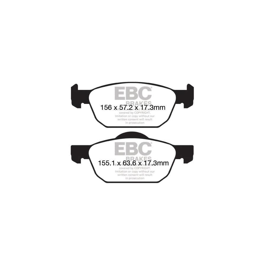 EBC PD11KF1300 Honda Civic Greenstuff Front Brake Pad & GD Disc Kit - ATE Caliper 2 | ML Performance UK Car Parts