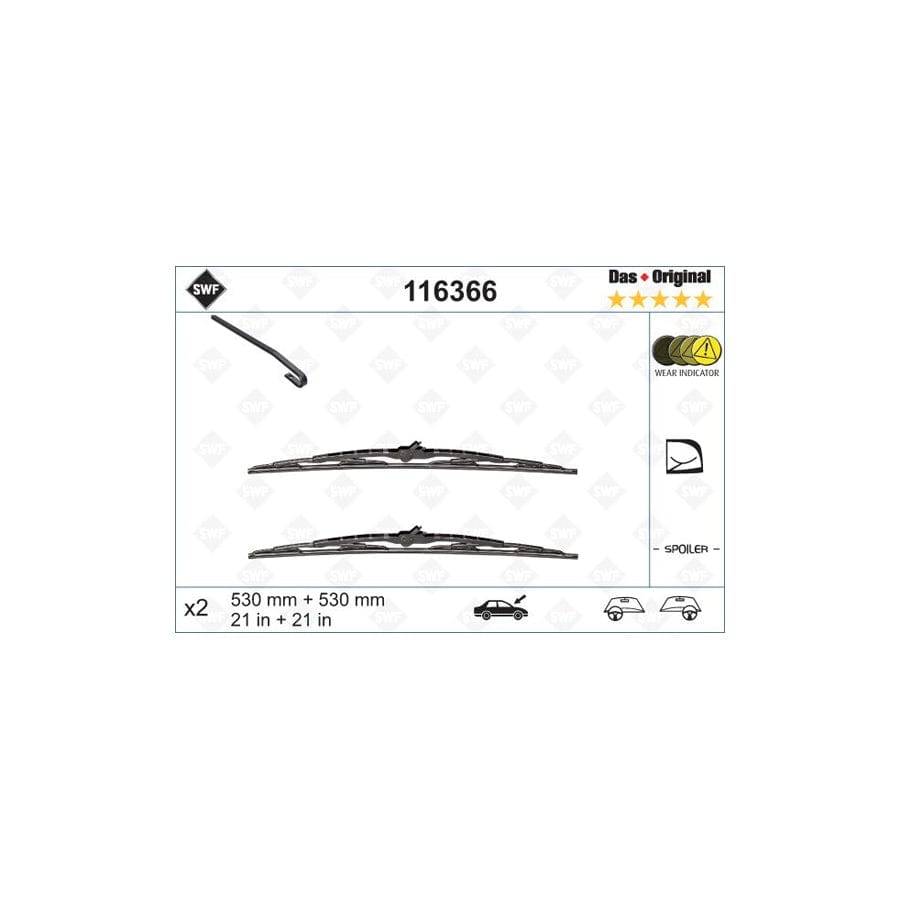 Swf Original Spoiler 116366 Wiper Blade