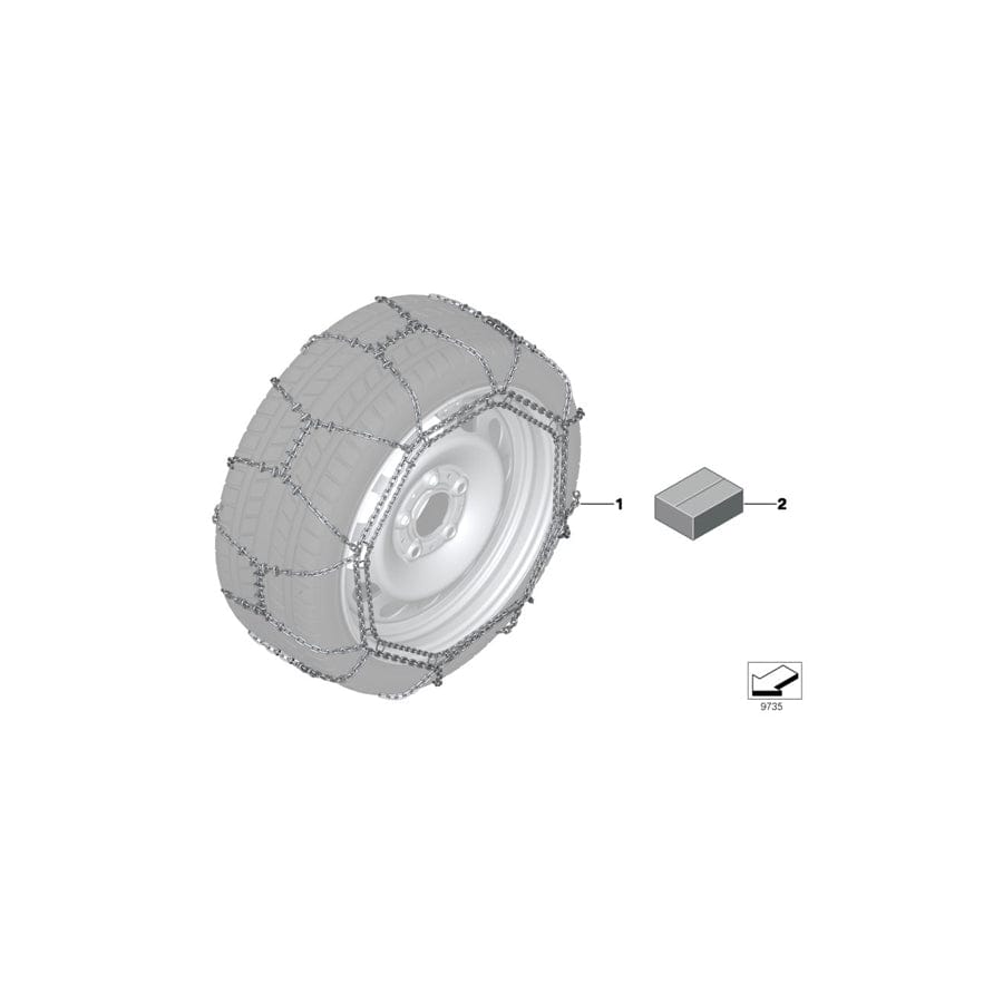 Genuine BMW Mini 36112305414 F36 F32 Snow Chain, Disk 18" (Inc. X1 20iX, X2 18i & 440iX)
