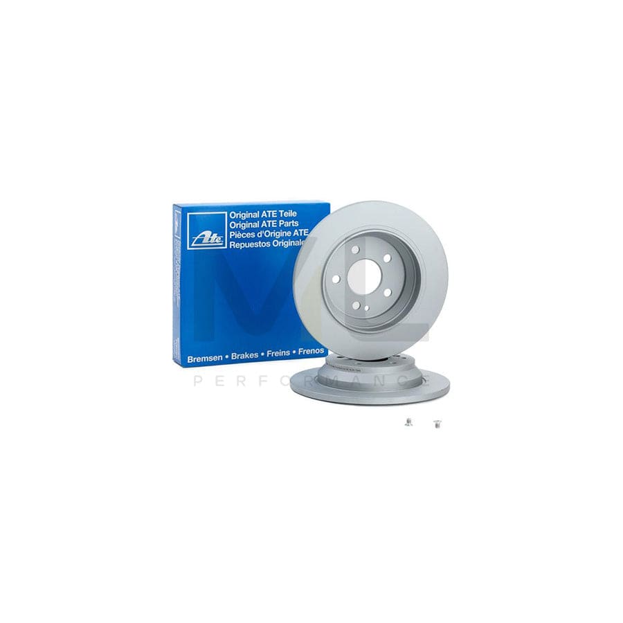 ATE 24.0112-0213.1 Brake Disc Solid, Coated, Alloyed / High-carbon, with bolts/screws  - 1 piece