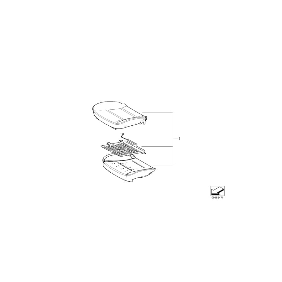 Genuine BMW 52109143484 E63 Seat Upholstery, Leather SCHWARZ (Inc. 650i & 645Ci)