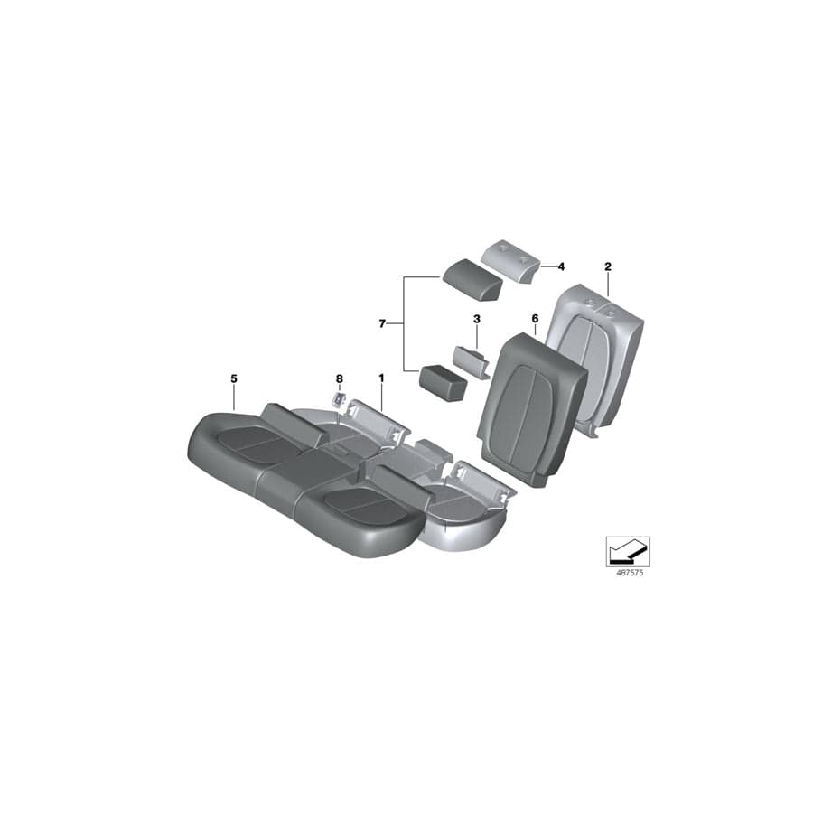 Genuine BMW 52207454365 F39 Cover Backrest Leather Left MAGMAROT (Inc. X2 20iX, X2 18i & X2 25iX)