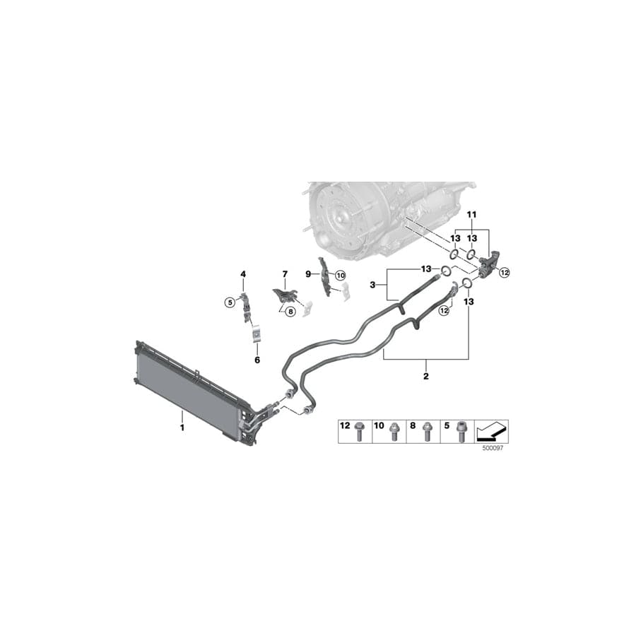 Genuine BMW 17219487254 G01 G02 Transmission Oil Cooler (Inc. X4 20iX & X3)