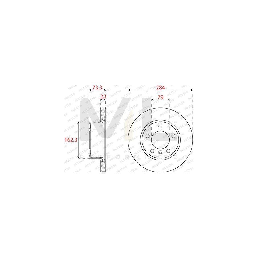 Ferodo DDF2196C Brake Disc Vented  - Pair