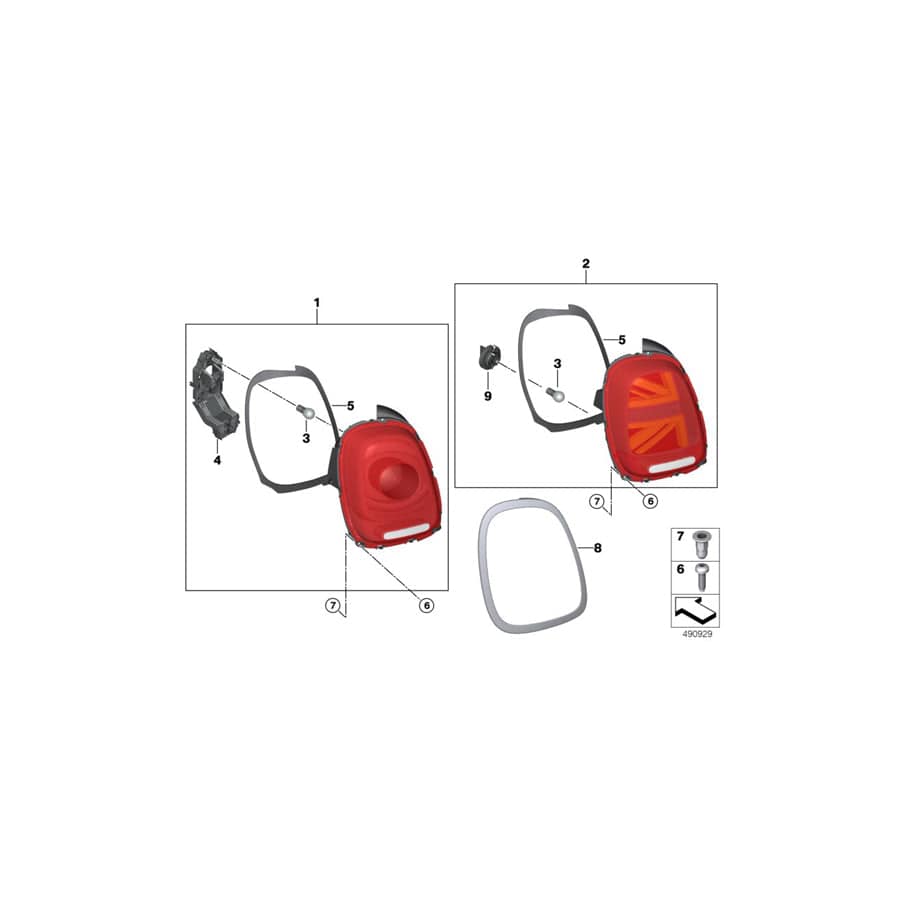 Genuine BMW Mini 63217361141 F55 F56 Gasket, Rear Light, Left (Inc. JCW, Cooper SE & Cooper S)