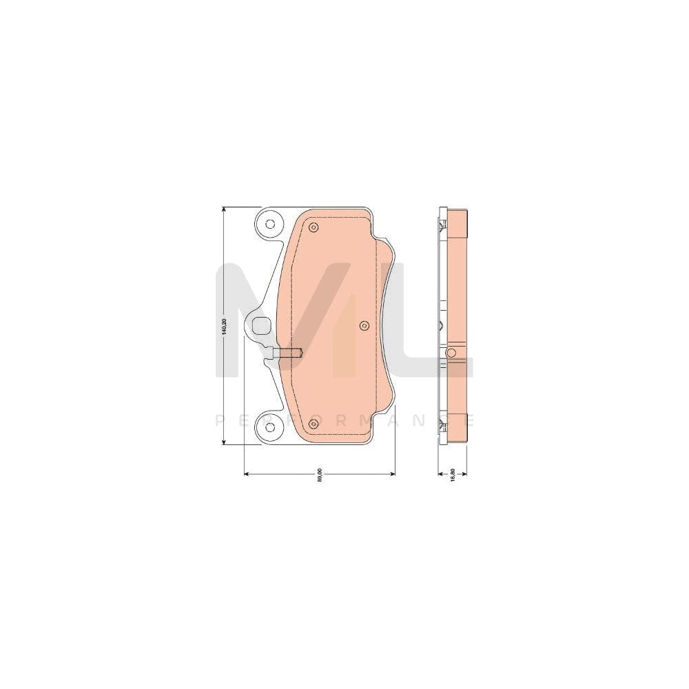 TRW Gdb1778 Brake Pad Set For Porsche 911 Prepared For Wear Indicator