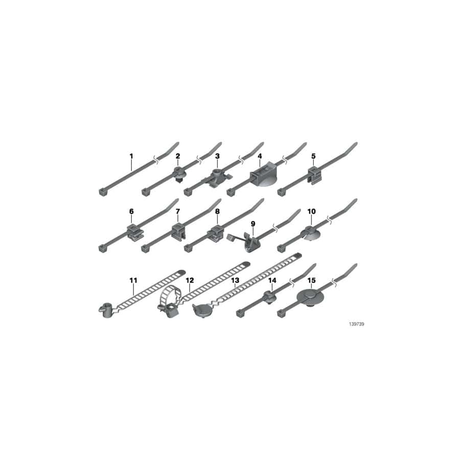 Genuine BMW 61131389024 E92 F03 F34 Cable Tie L=188mm (Inc. 650iX, 318dX & 320si)