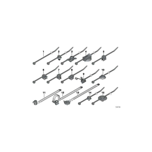 Genuine BMW 61131389024 E92 F03 F34 Cable Tie L=188mm (Inc. 650iX, 318dX & 320si)