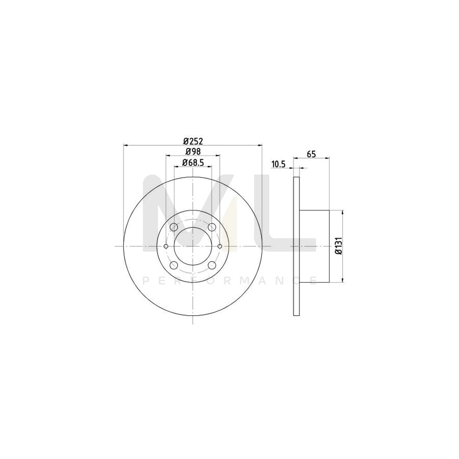 TEXTAR 92015100 Brake Disc Solid, without wheel hub, without wheel studs  - 1 piece