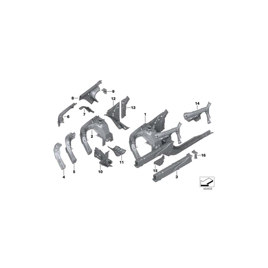 Genuine BMW 41008497157 G01 Bulkhead Support Bracket, Left (Inc. X4 20iX, X3 30iX & X4 30iX)