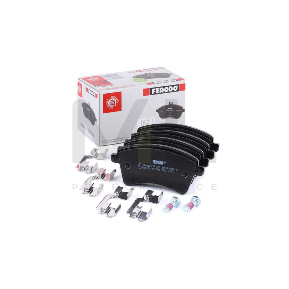 Ferodo Premier Eco Friction FDB4185 Brake Pad Set Not Prepared for Wear Indicator, With Brake Caliper Screws, With Accessories