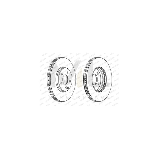 Ferodo DDF1638C-1 Brake Disc Suitable for Mercedes-Benz E-Class Premier, Vented, Coated, Without Bolts/Screws  - Pair
