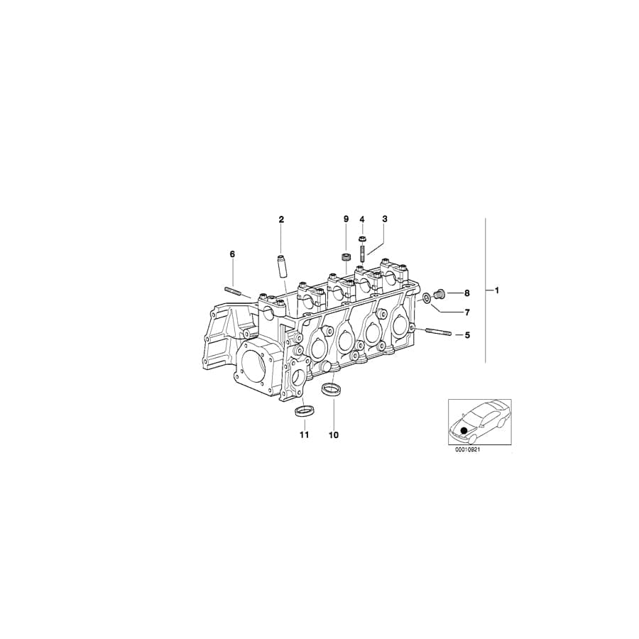 Genuine BMW 11121716630 E36 E34 Cylinder Head (Inc. 316g & 518g)