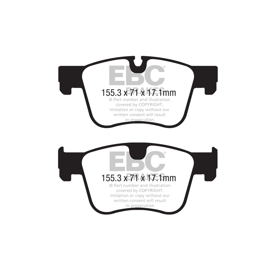 EBC PD03KF1554 Citroen Opel Peugeot Toyota Yellowstuff Front Brake Pad & Plain Disc Kit - Bosch/TRW Caliper 2 | ML Performance UK Car Parts
