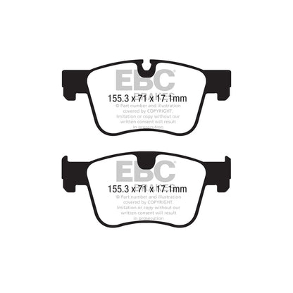 EBC PD03KF1554 Citroen Opel Peugeot Toyota Yellowstuff Front Brake Pad & Plain Disc Kit - Bosch/TRW Caliper 2 | ML Performance UK Car Parts