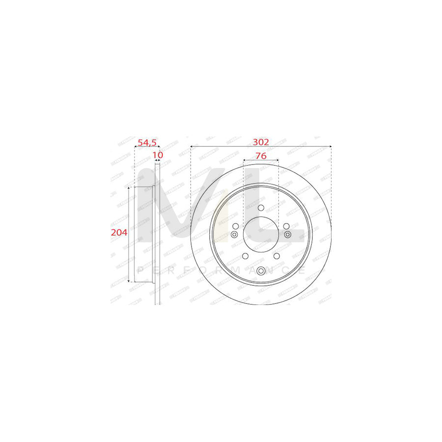 Ferodo DDF2772C Brake Disc Solid, Coated  - Pair
