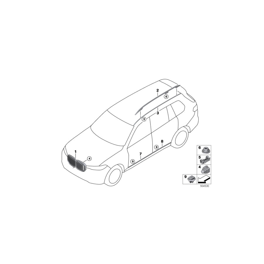 Genuine BMW 51138092877 G07 Moulding Door Rear Left MPA (Inc. X7 M50dX & X7 M50iX)
