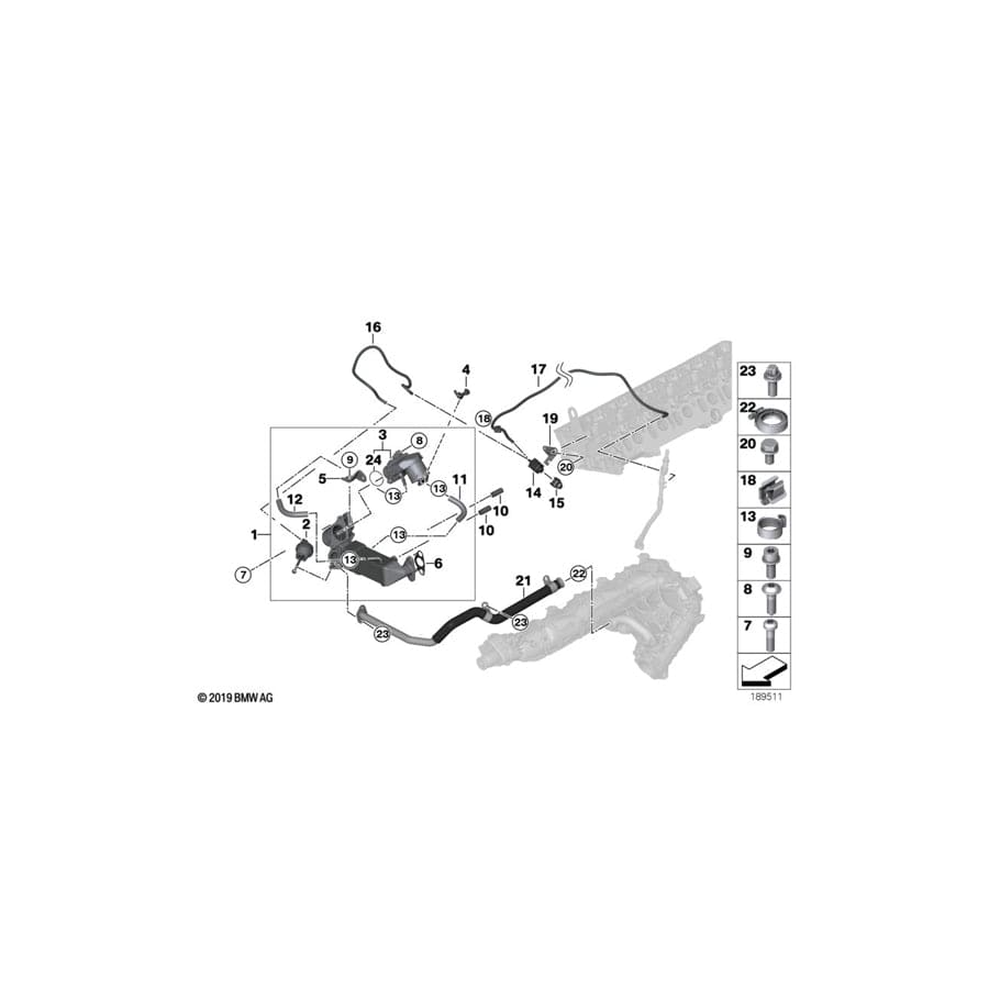 Genuine BMW 11717823991 F01 F07 E91 Egr Line (Inc. 740dX, 330d & X6 40dX)