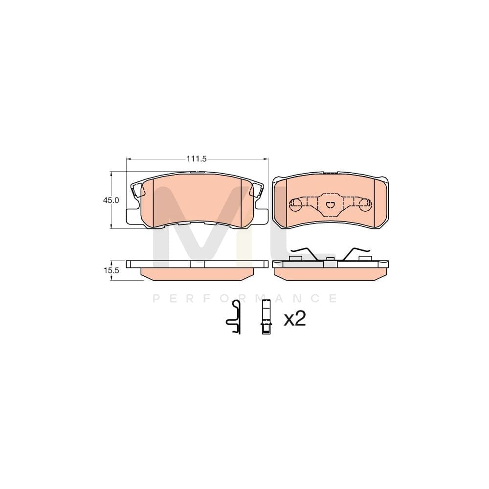 TRW Gdb3595 Brake Pad Set Not Prepared For Wear Indicator, With Accessories