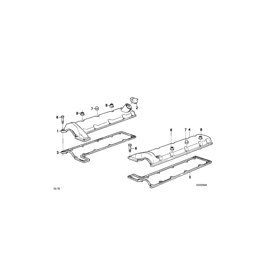 Genuine BMW 11121720337 E32 E31 Rocker Box Cover Left (Inc. 850Ci, 750iL & 750i)