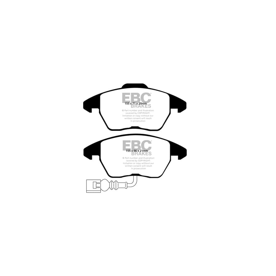 EBC PD20KF781 Audi 8X 8J Orangestuff Front Brake Pad & BSD Disc Kit - Bosch/TRW Caliper (Inc. A1, S1, TT) 2 | ML Performance UK Car Parts