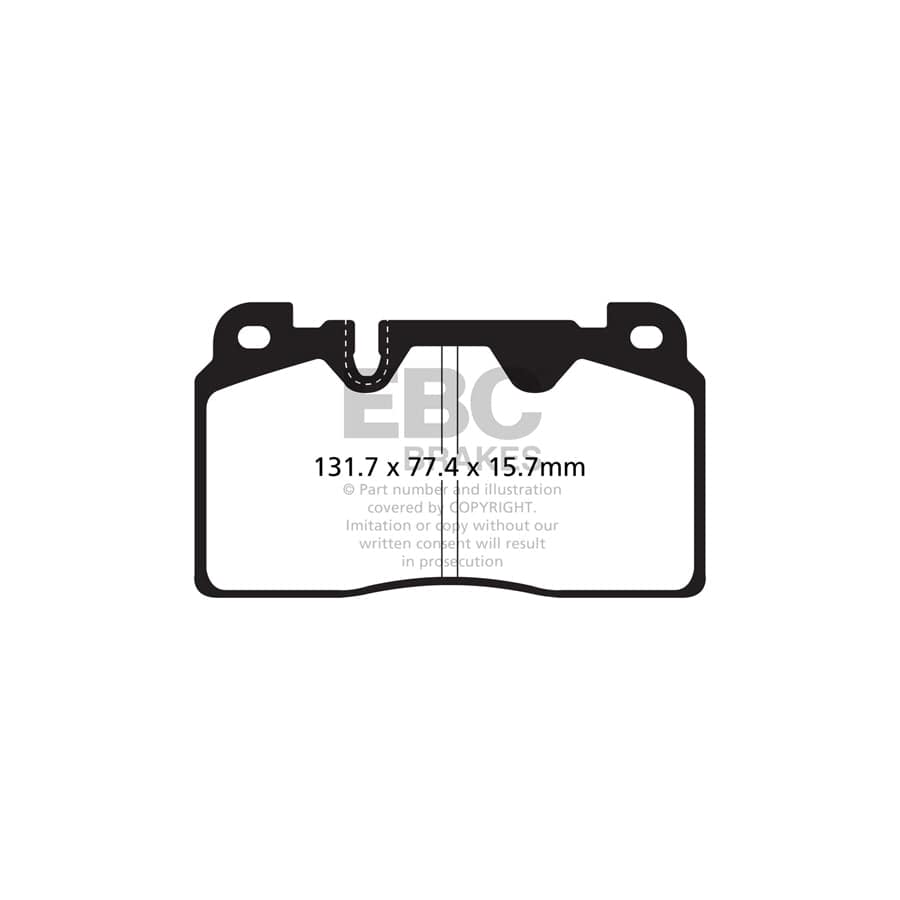 EBC PD11KF1304 Audi C7 Greenstuff Front Brake Pad & GD Disc Kit - TRW Caliper (Inc. A6, A7, Q5) 2 | ML Performance UK Car Parts