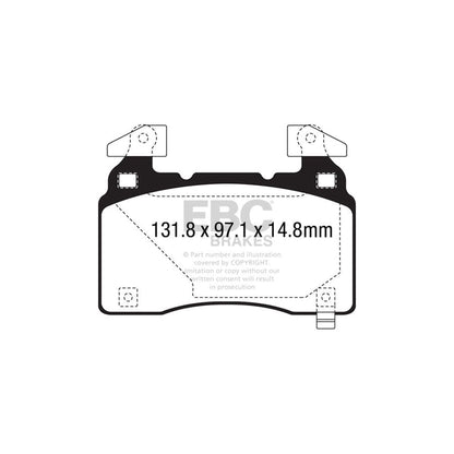 EBC PD03KF1558 Opel Vauxhall Insignia Yellowstuff Front Brake Pad & Plain Disc Kit 2 | ML Performance UK Car Parts