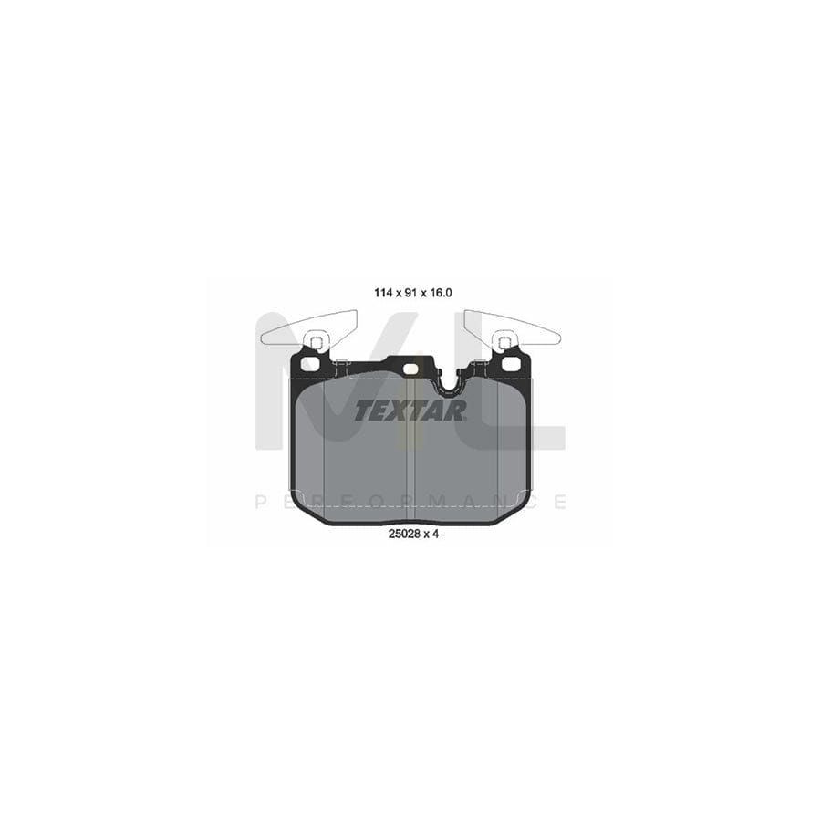 TEXTAR 2502807 Brake pad set prepared for wear indicator, with counterweights