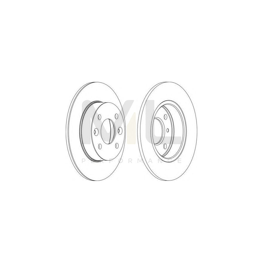 Ferodo DDF070-1 Brake Disc Solid, With Bolts/Screws  - Pair