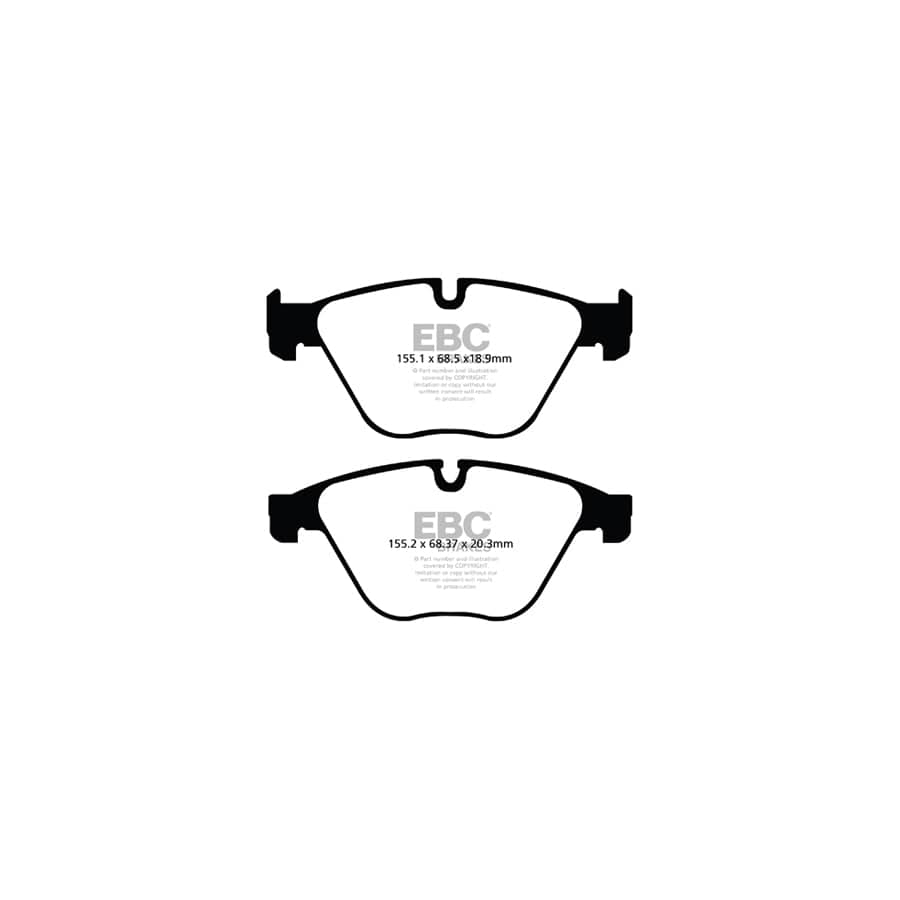 EBC PD06KF713 BMW F10 F11 Greenstuff Front Brake Pad & USR Disc Kit - TRW Caliper 2 | ML Performance UK Car Parts