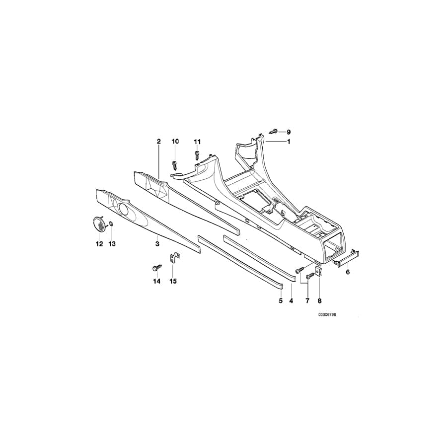 Genuine BMW 51168235516 E38 Rear Right Center Console Trim Panel SANDBEIGE (Inc. 740d, 740iLP & 750i)