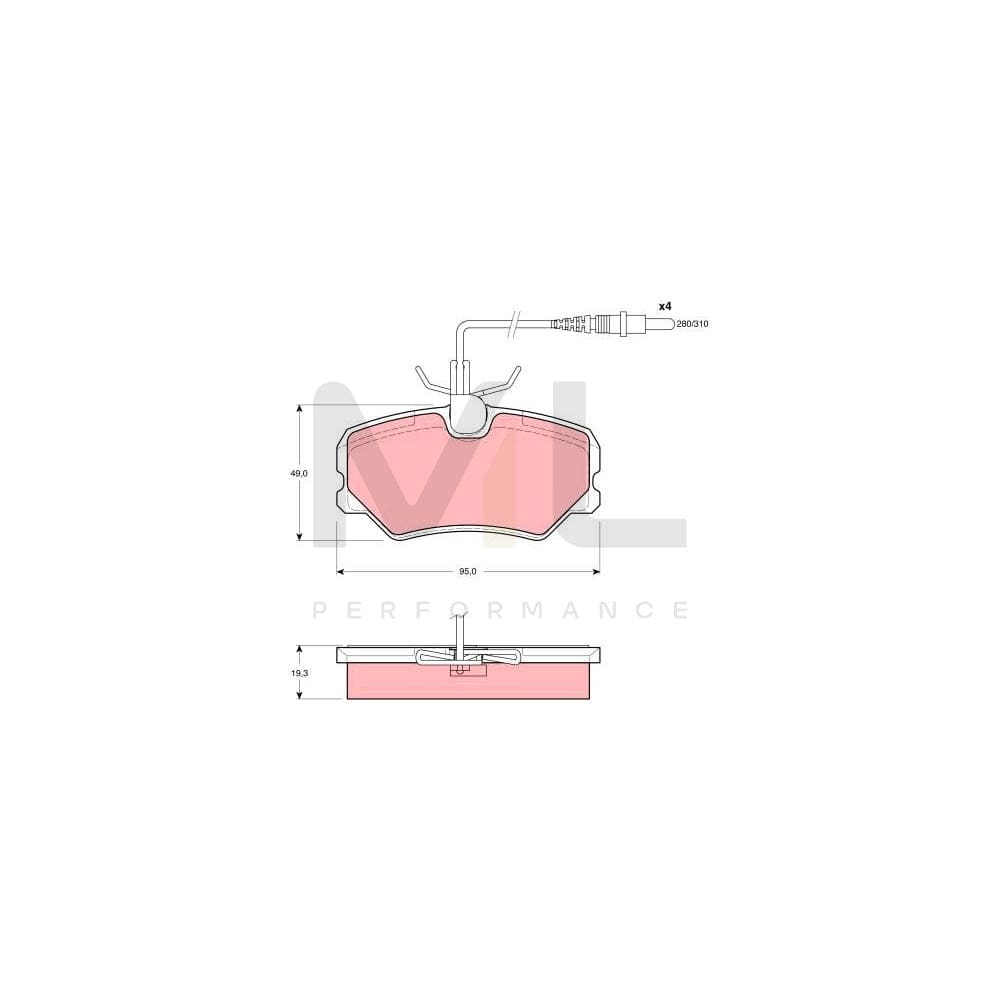 TRW Gdb1039 Brake Pad Set Incl. Wear Warning Contact, With Brake Caliper Screws, With Accessories