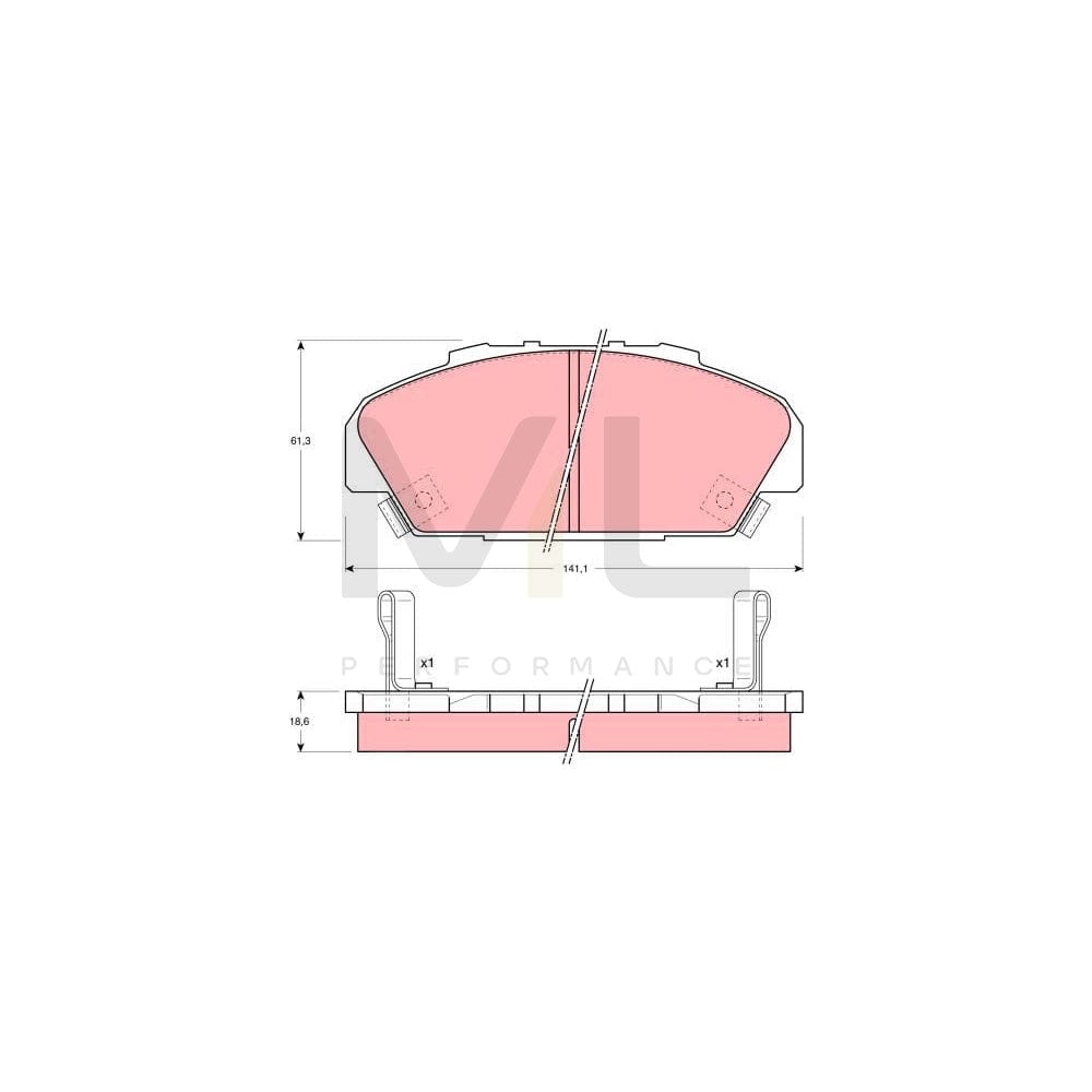 TRW Gdb1137 Brake Pad Set For Honda Accord With Acoustic Wear Warning