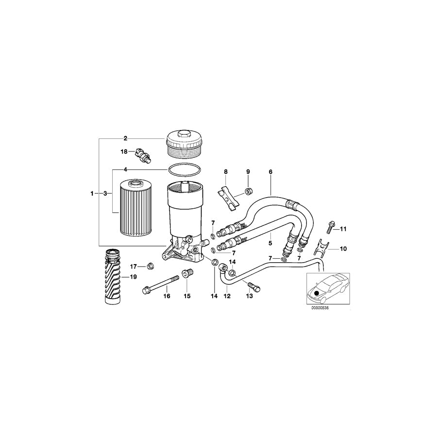 Genuine BMW 11411733963 E31 E38 E53 Guide Support (Inc. L7, 735iL & 850CSi)