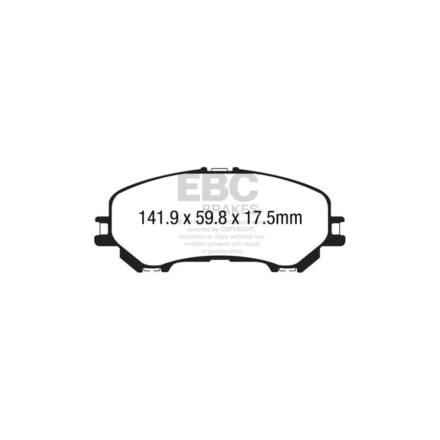 EBC PD03KF1563 Nissan Renault Yellowstuff Front Brake Pad & Plain Disc Kit - TRW Caliper (Inc. X-Trail & Koleos 2) 2 | ML Performance UK Car Parts