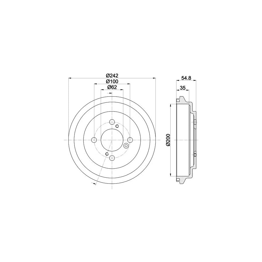Hella 8DT 355 303-291 Brake Drum For Suzuki Swift IV Hatchback (FZ, NZ)