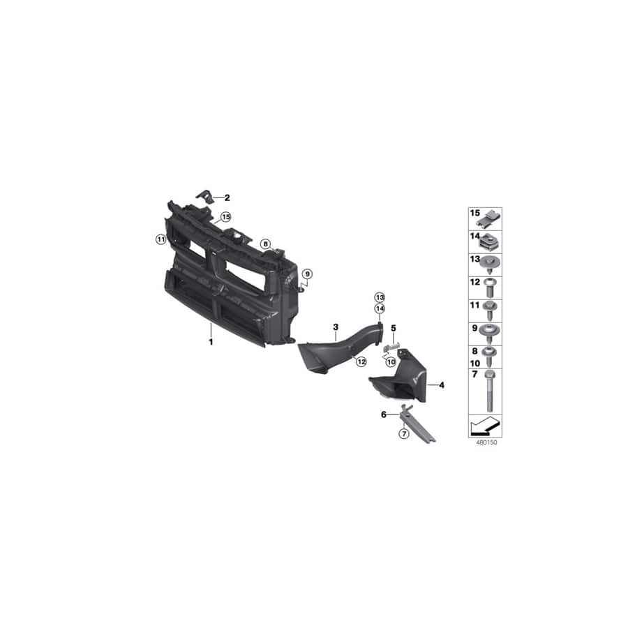 Genuine BMW 51748060134 F48 Air Duct, Exterior Radiator, Left M (Inc. X1 20iX, X1 25iX & X1 20i)
