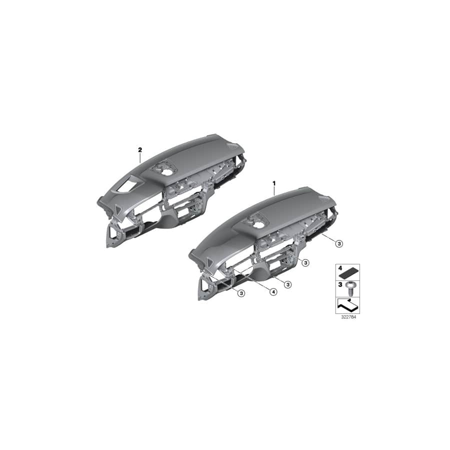 Genuine BMW 51459323575 F16 Instrument Panel Leather COGNAC (Inc. X6 28iX, X6 30dX & X6 M50dX)