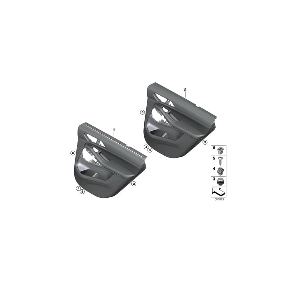 Genuine BMW 51429474194 G05 Door Trim Panel, Rear, Right ELFENBEINWEISS (Inc. X5)