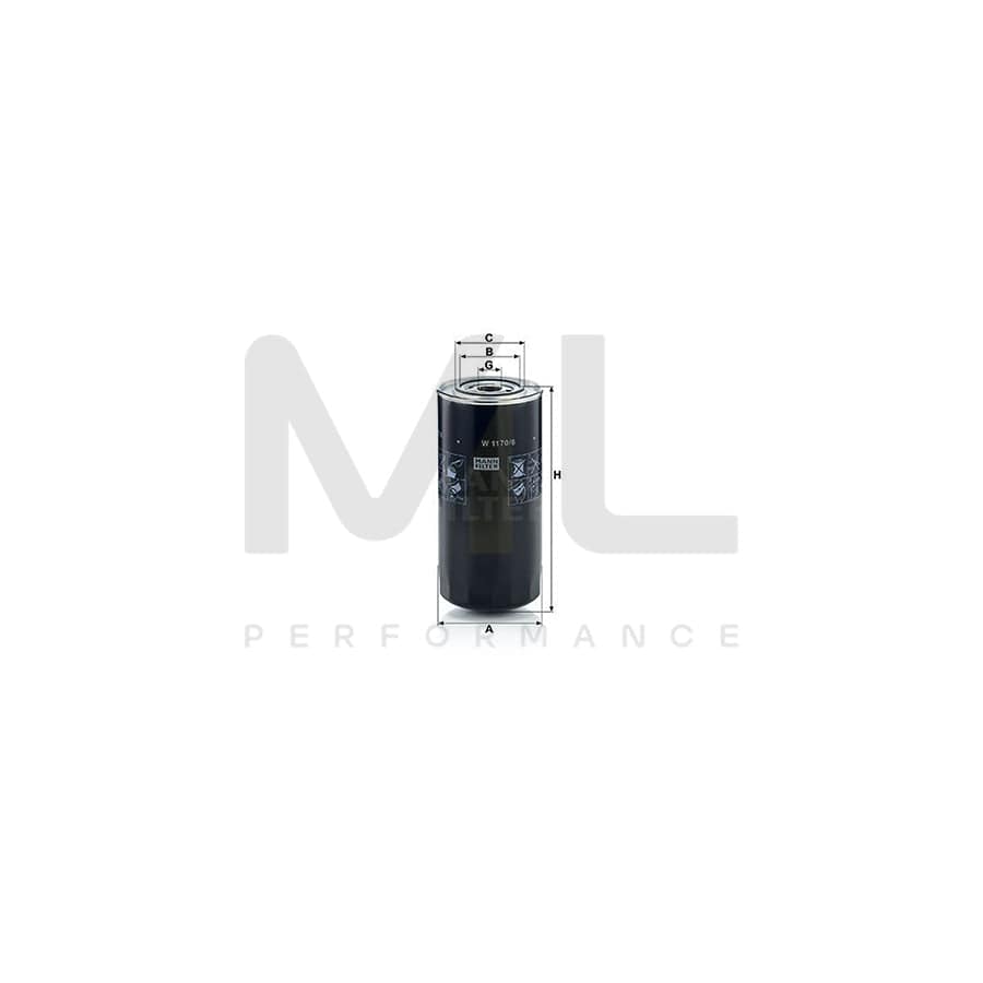MANN-FILTER W 1170/8 Oil Filter Spin-on Filter