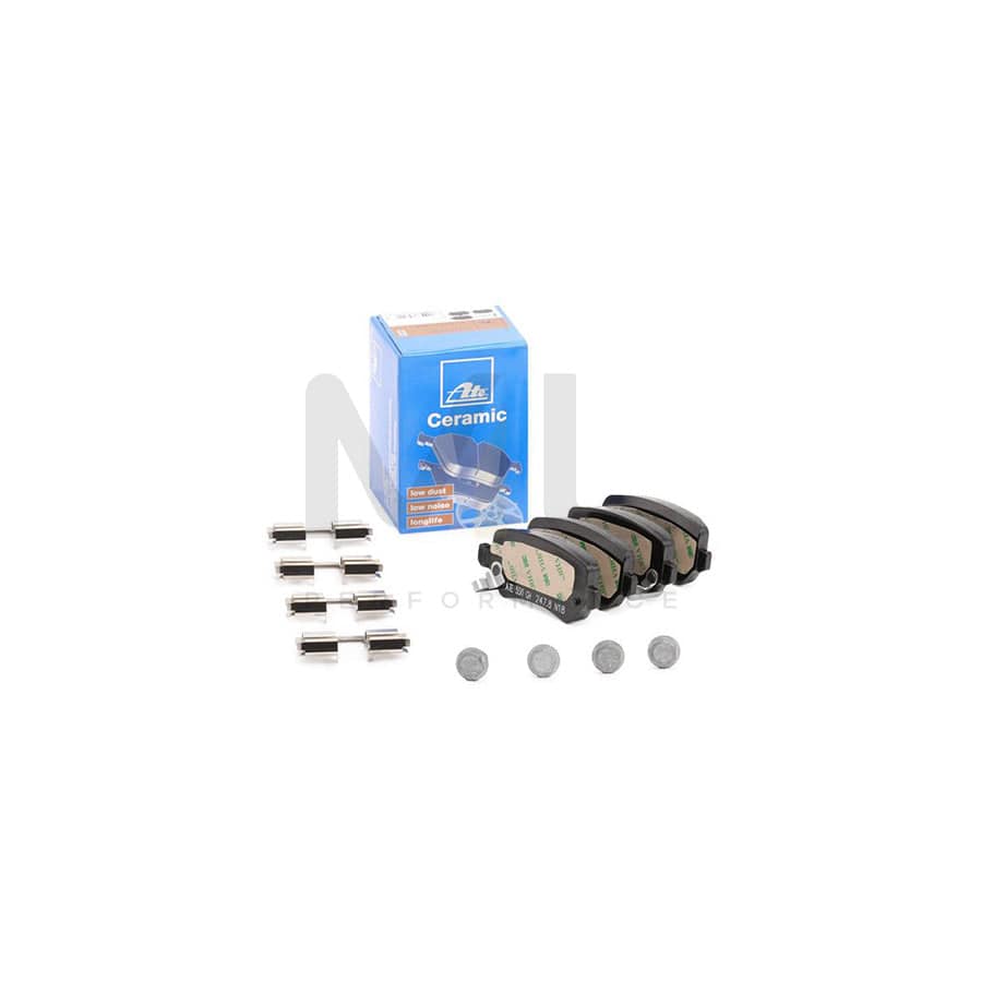 ATE Ceramic 13.0470-2868.2 Brake pad set with acoustic wear warning, with brake caliper screws, with accessories