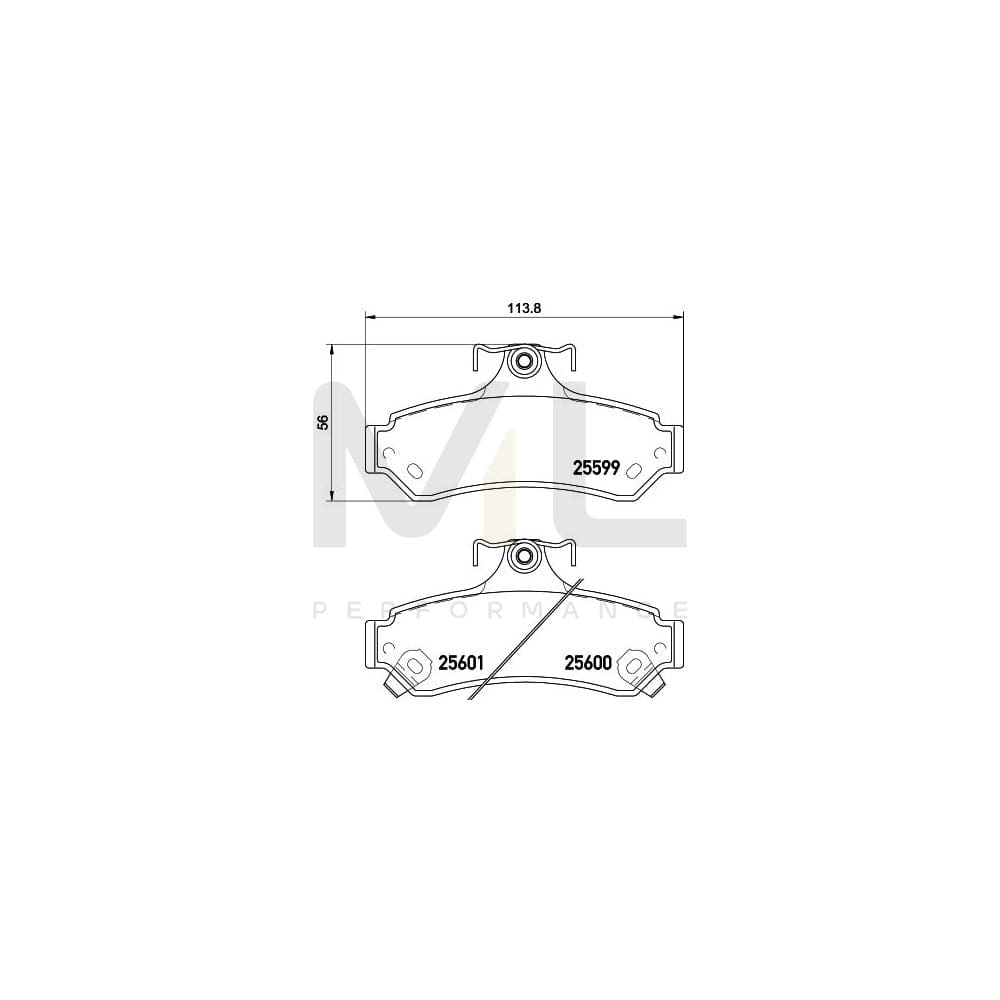 Hella 8DB 355 020-531 Brake Pad Set With Acoustic Wear Warning, With Brake Caliper Screws | ML Performance Car Parts