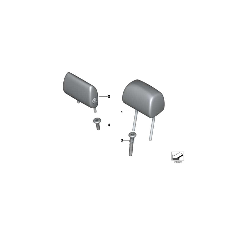 Genuine BMW 52207260337 F10 F11 Headrest, Center, Leather LCDE EVER.GRAU (Inc. 530i, 528i & 550i)