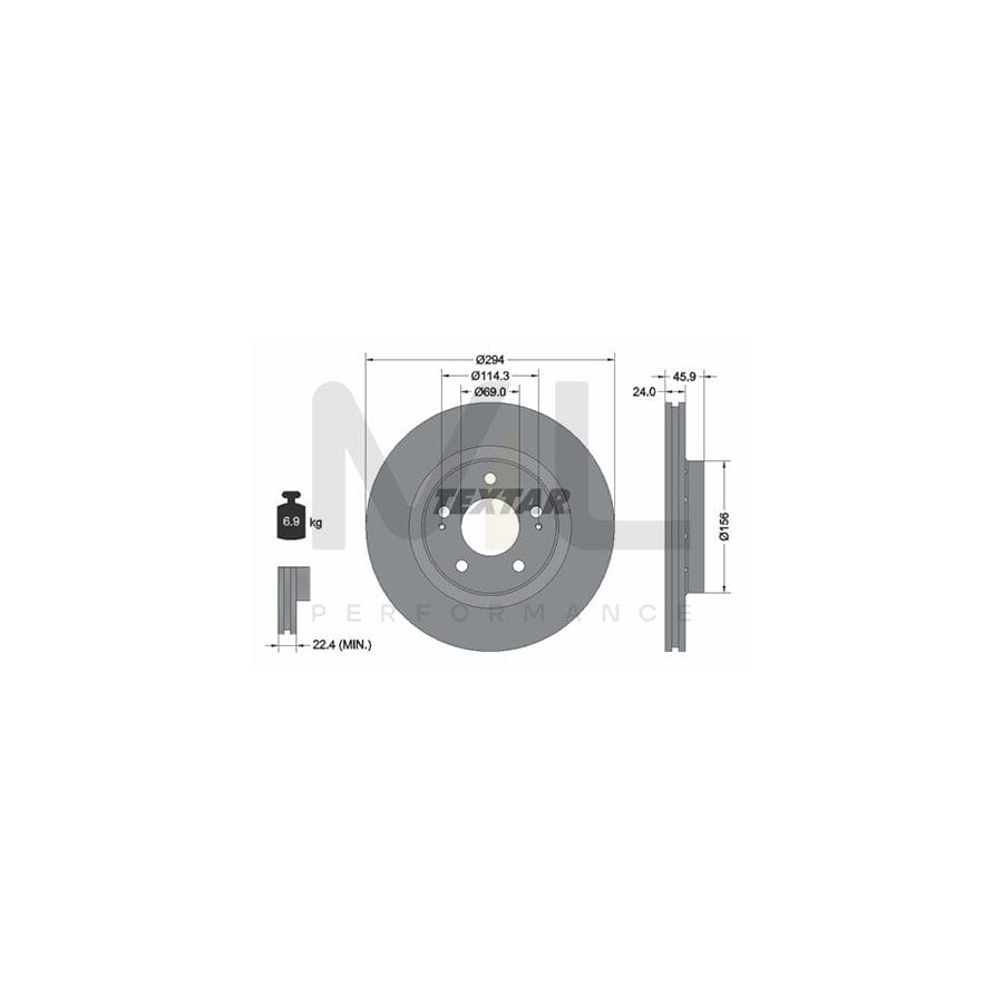TEXTAR 92135200 Brake Disc Externally Vented, without wheel hub, without wheel studs  - 1 piece